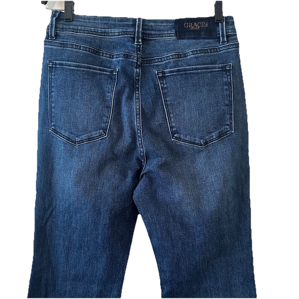 Grace in LA Blue‎ Womens High Waist Super Flare Leg Blue Denim Jeans 29 X 31.5" - Picture 7 of 16